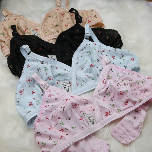 4 Piece Comfortable Printed jersey bra